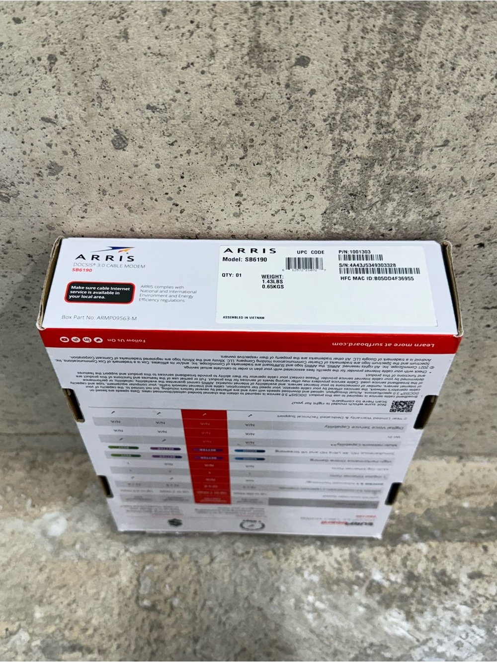 ARRIS SURFboard SB6190 DOCSIS 3.0 Cable Modem Open Box - Picture 7 of 8